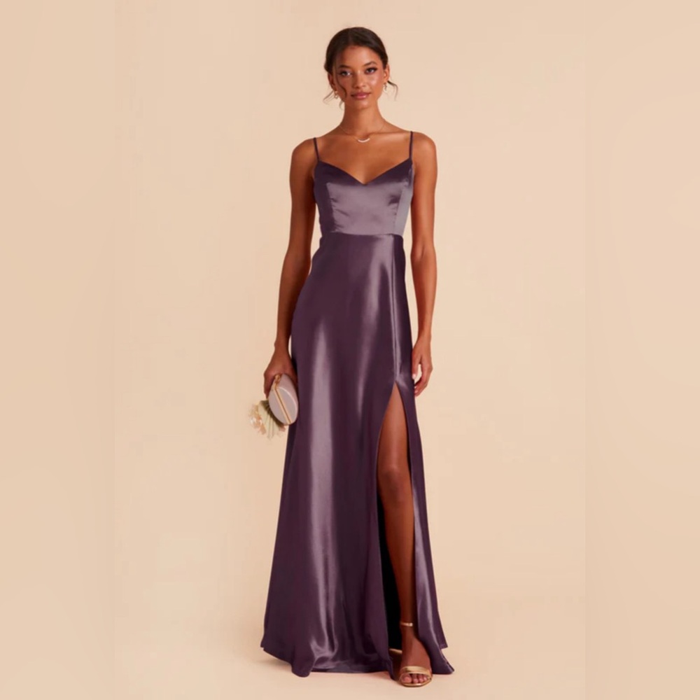 Jay Satin Shiny Birdy Grey Dress Size Medium - Worn once - Not Altered